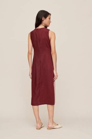 lauve celine dress|CELINE Midi Dress in Wine Red, By LVG .